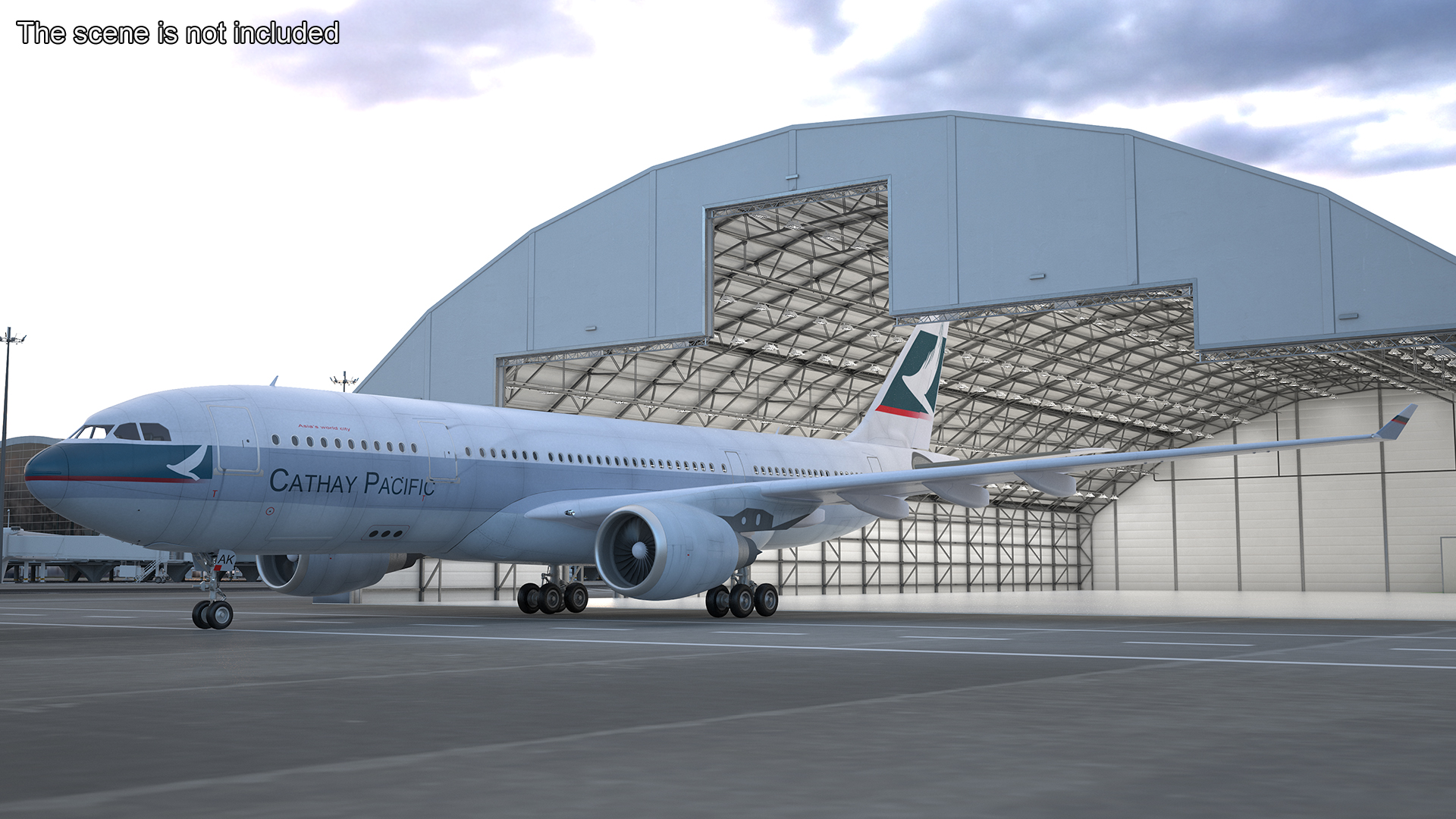 Cathay Pacific Airbus A330-200 Rigged 3D