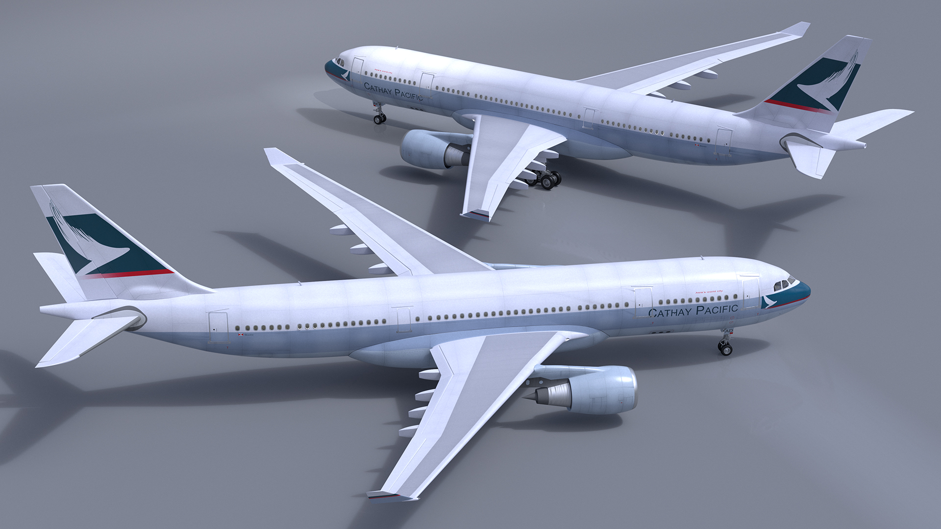 Cathay Pacific Airbus A330-200 Rigged 3D