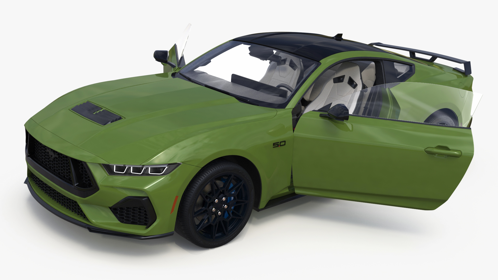 3D Ford Mustang 2024 Green model