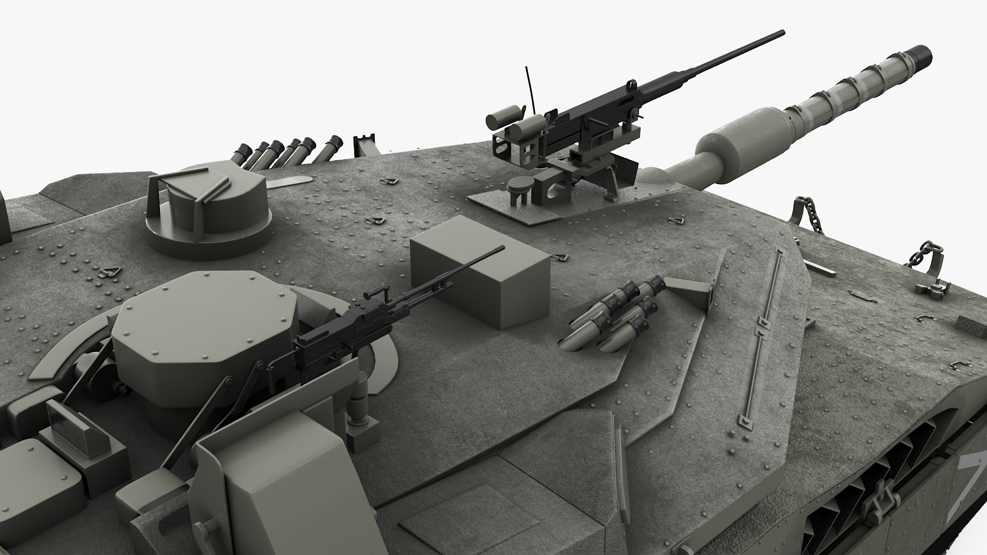 3D Israeli Tank Merkava 5 Olive model