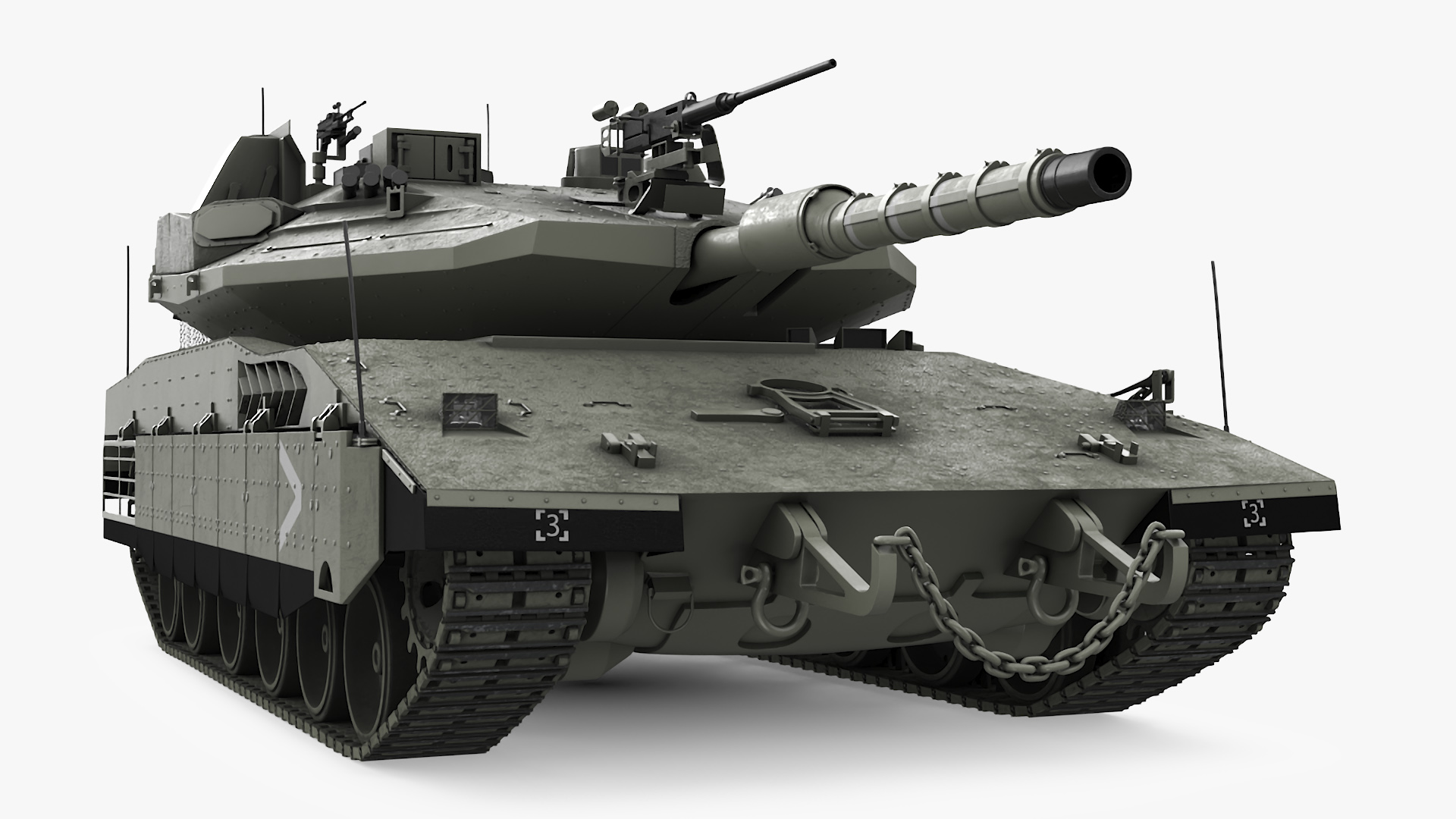 3D Israeli Tank Merkava 5 Olive model