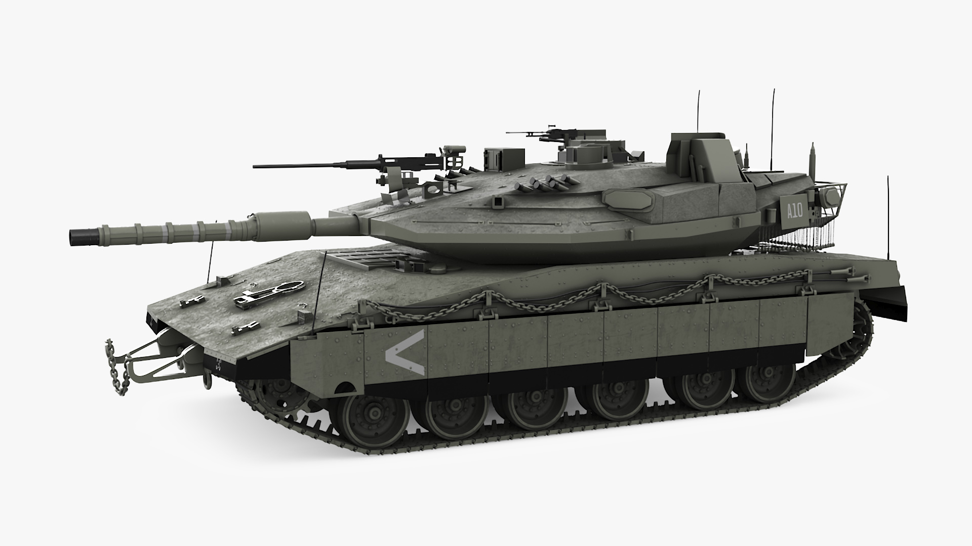 3D Israeli Tank Merkava 5 Olive model