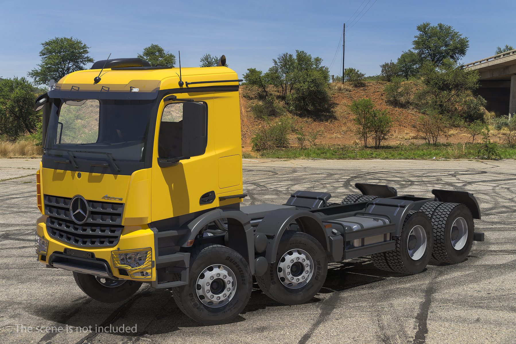 Mercedes Benz Arocs 8X8 Cab Chassis Rigged 3D