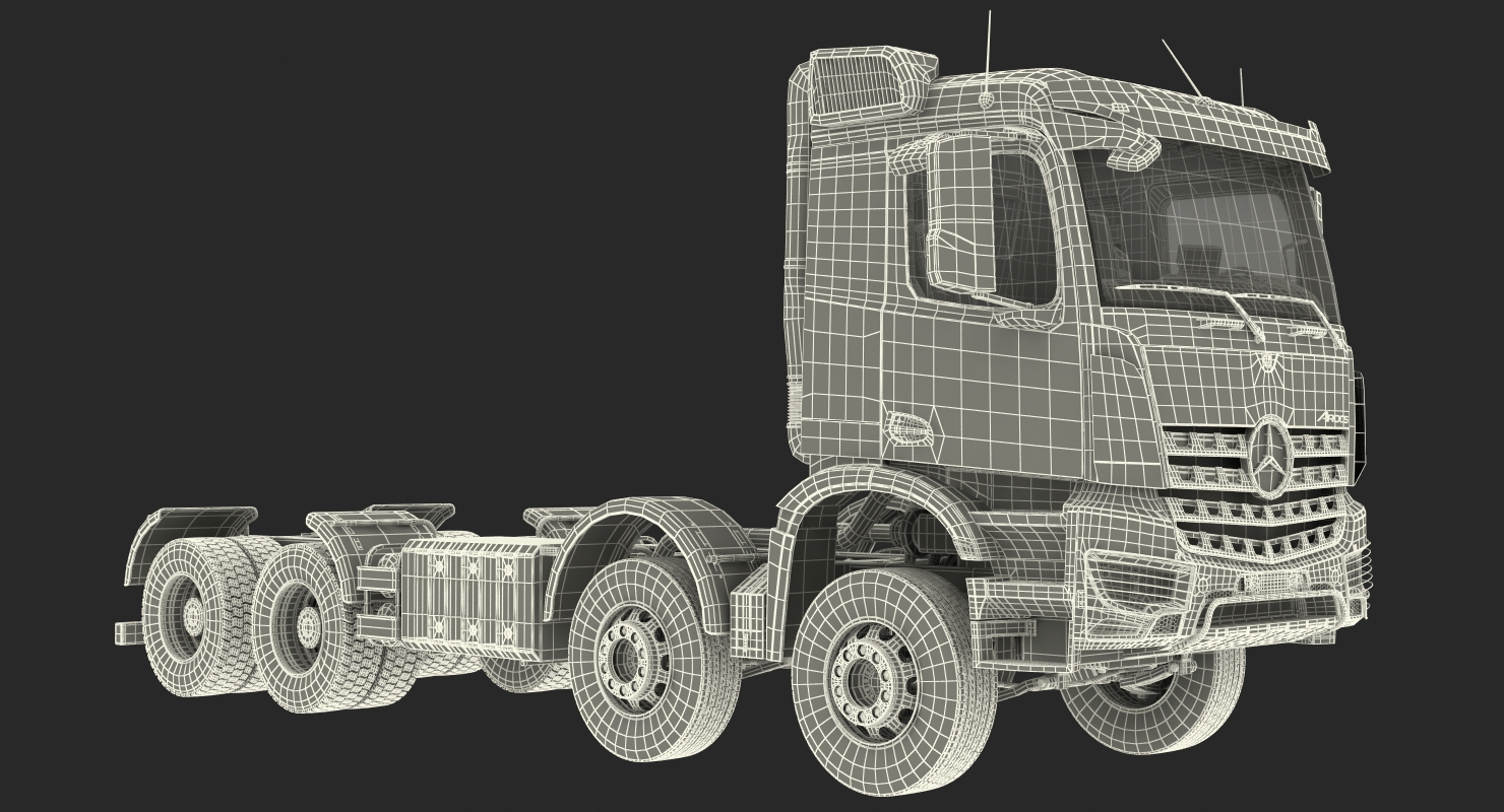 Mercedes Benz Arocs 8X8 Cab Chassis Rigged 3D