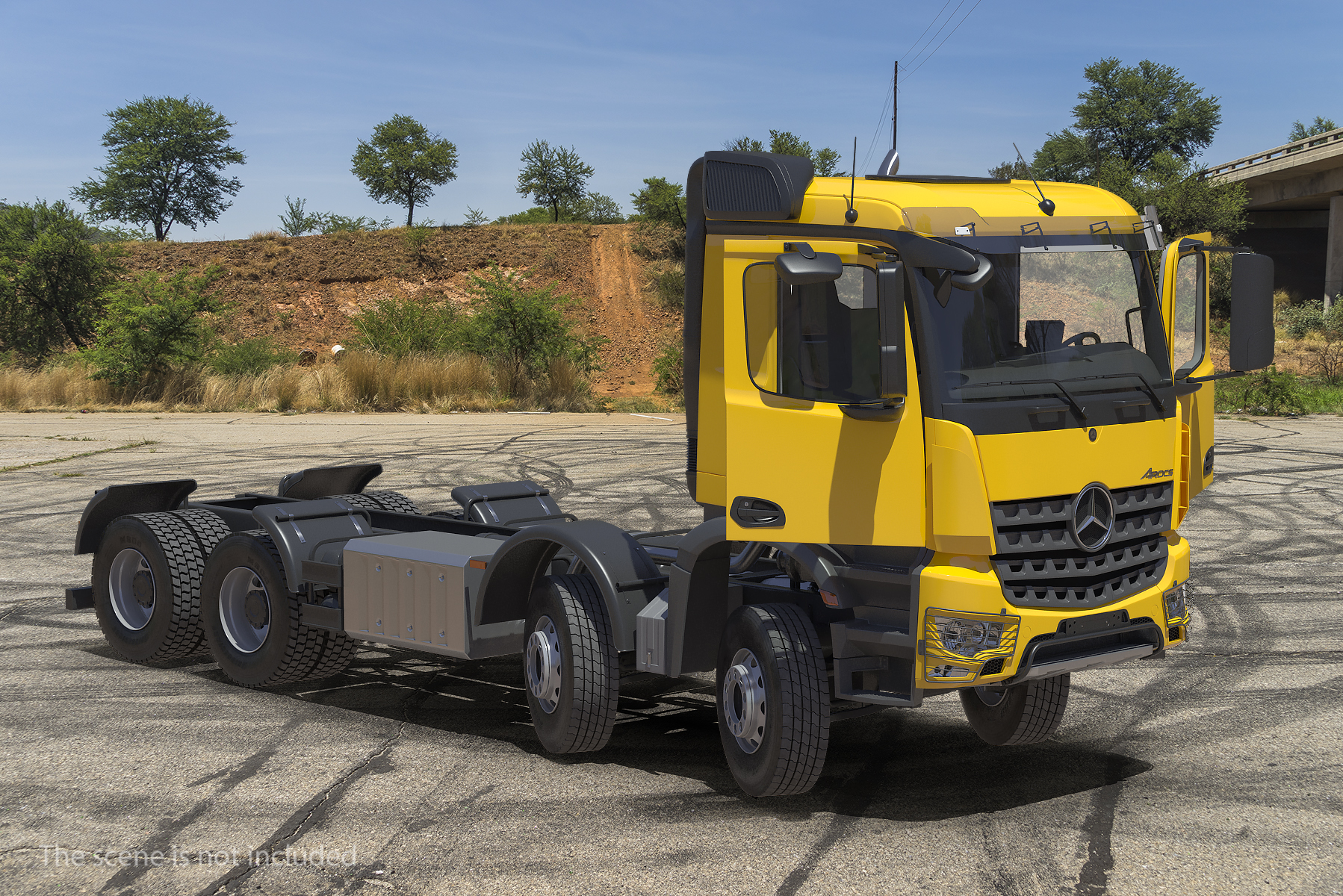 Mercedes Benz Arocs 8X8 Cab Chassis Rigged 3D