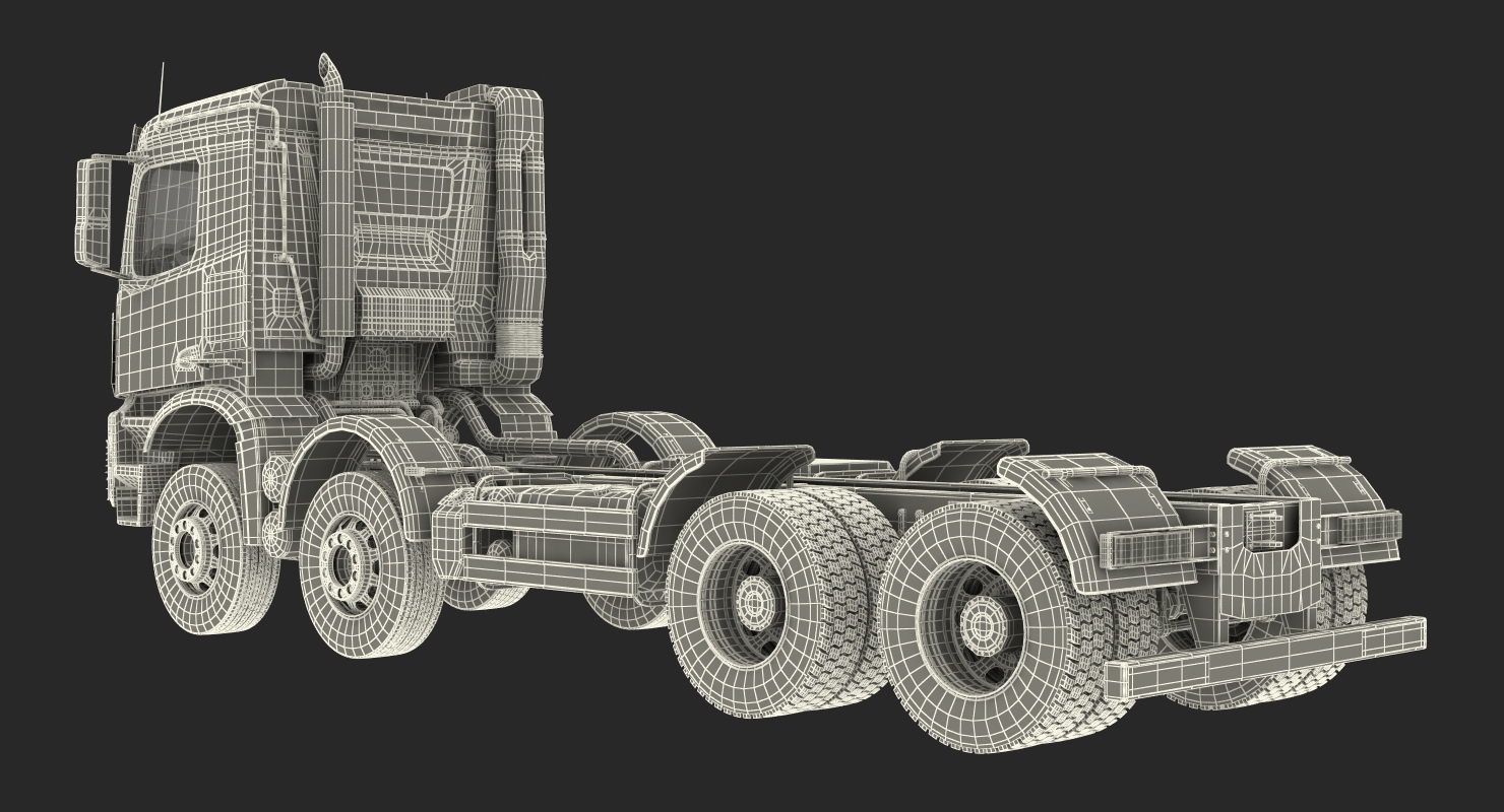 Mercedes Benz Arocs 8X8 Cab Chassis Rigged 3D