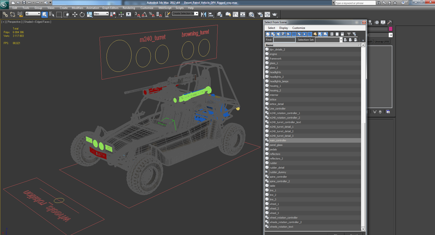 Desert Patrol Vehicle DPV Rigged 3D