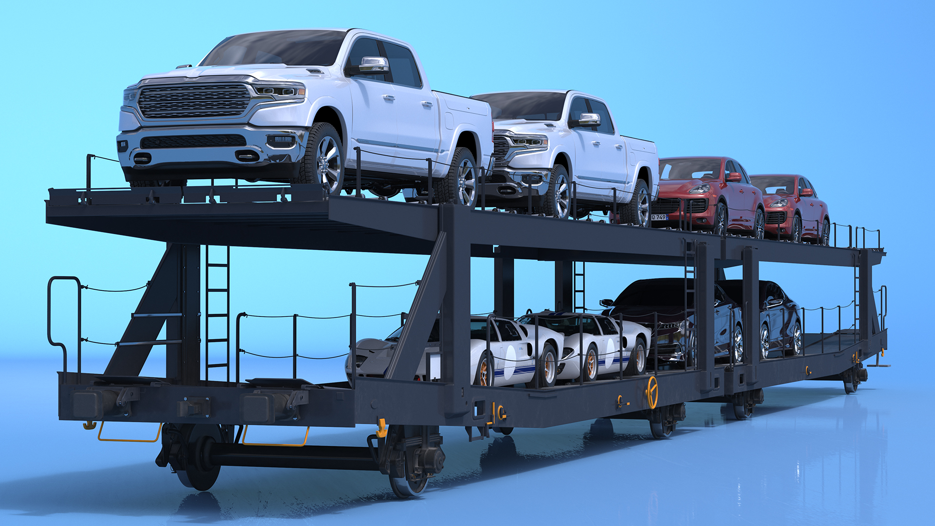 Car Transporter Loaded 3D