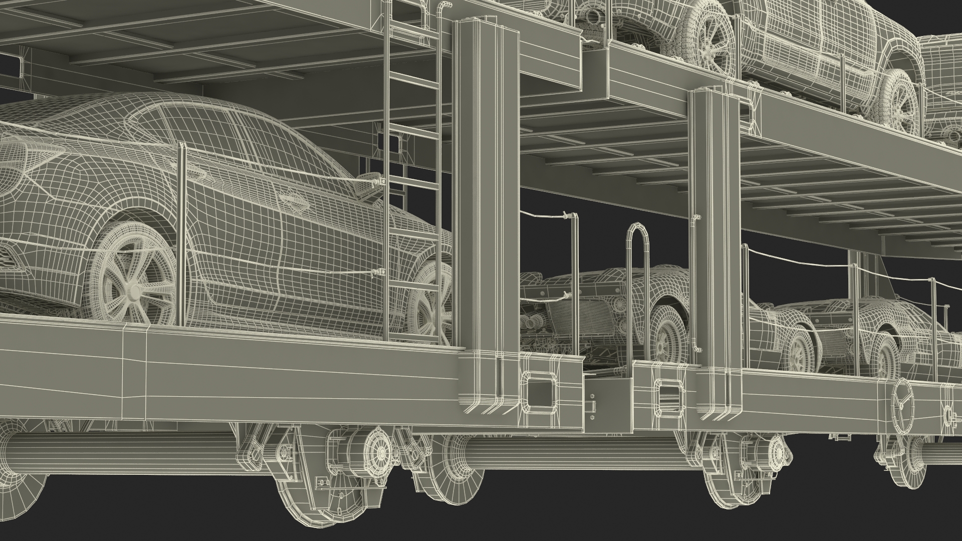 Car Transporter Loaded 3D