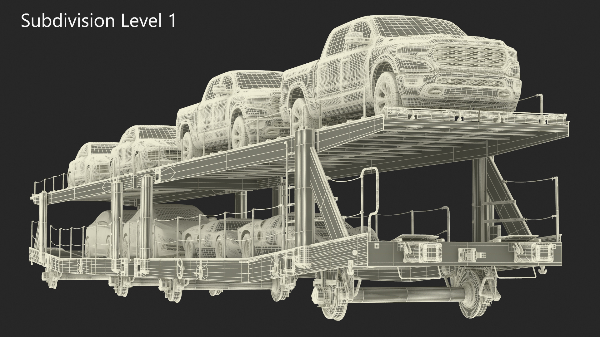 Car Transporter Loaded 3D