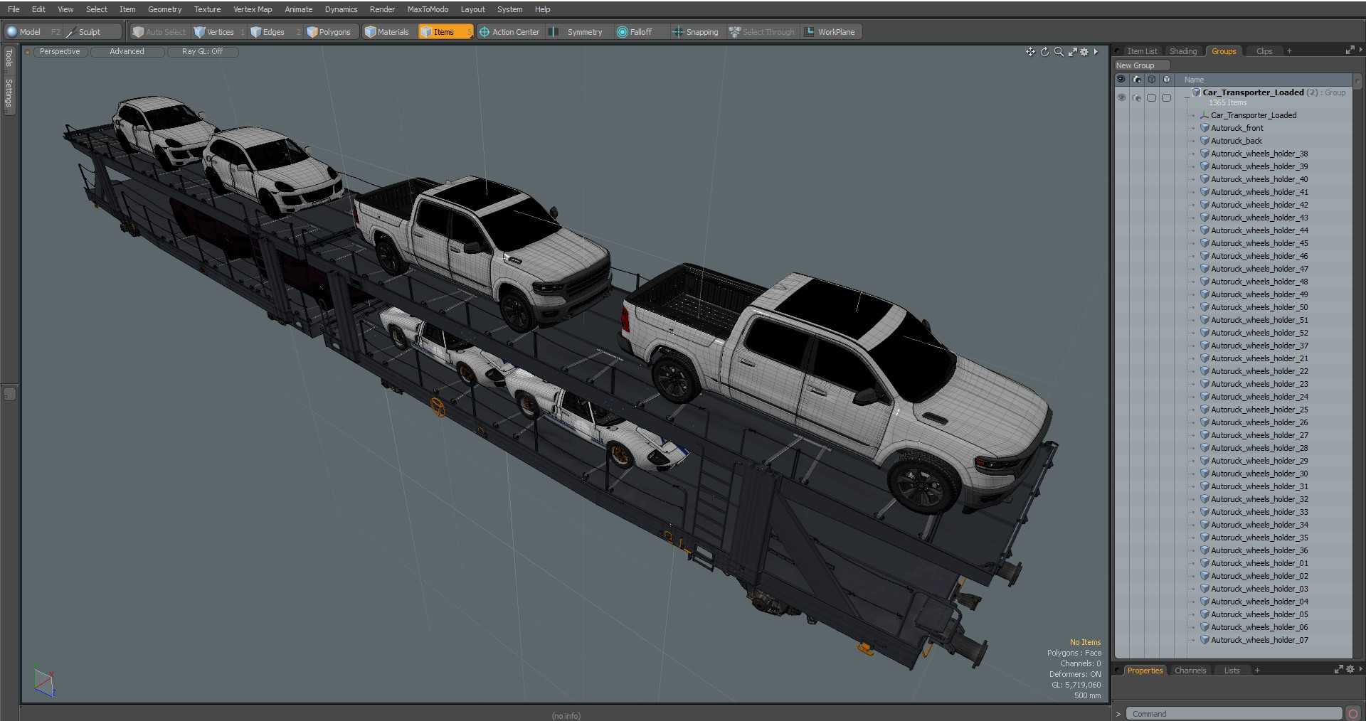 Car Transporter Loaded 3D