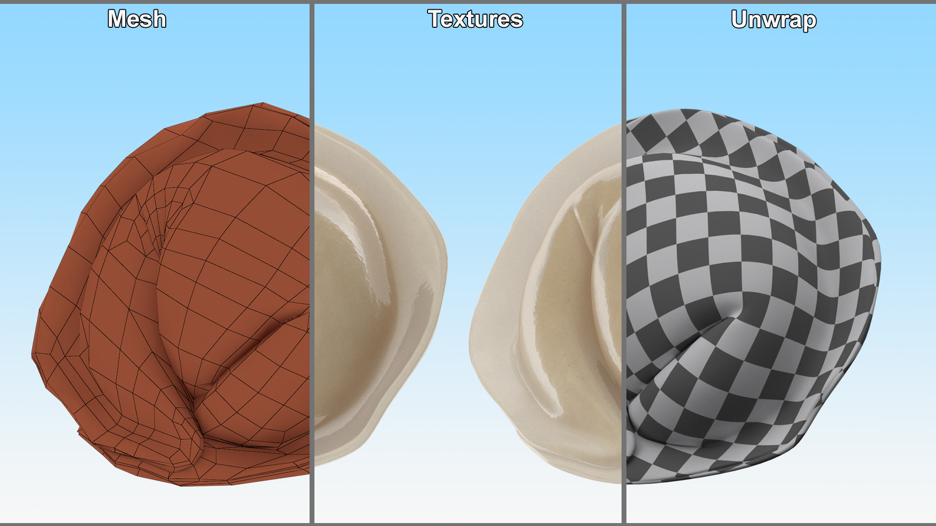 3D Pelmeni Dumpling Cooked model