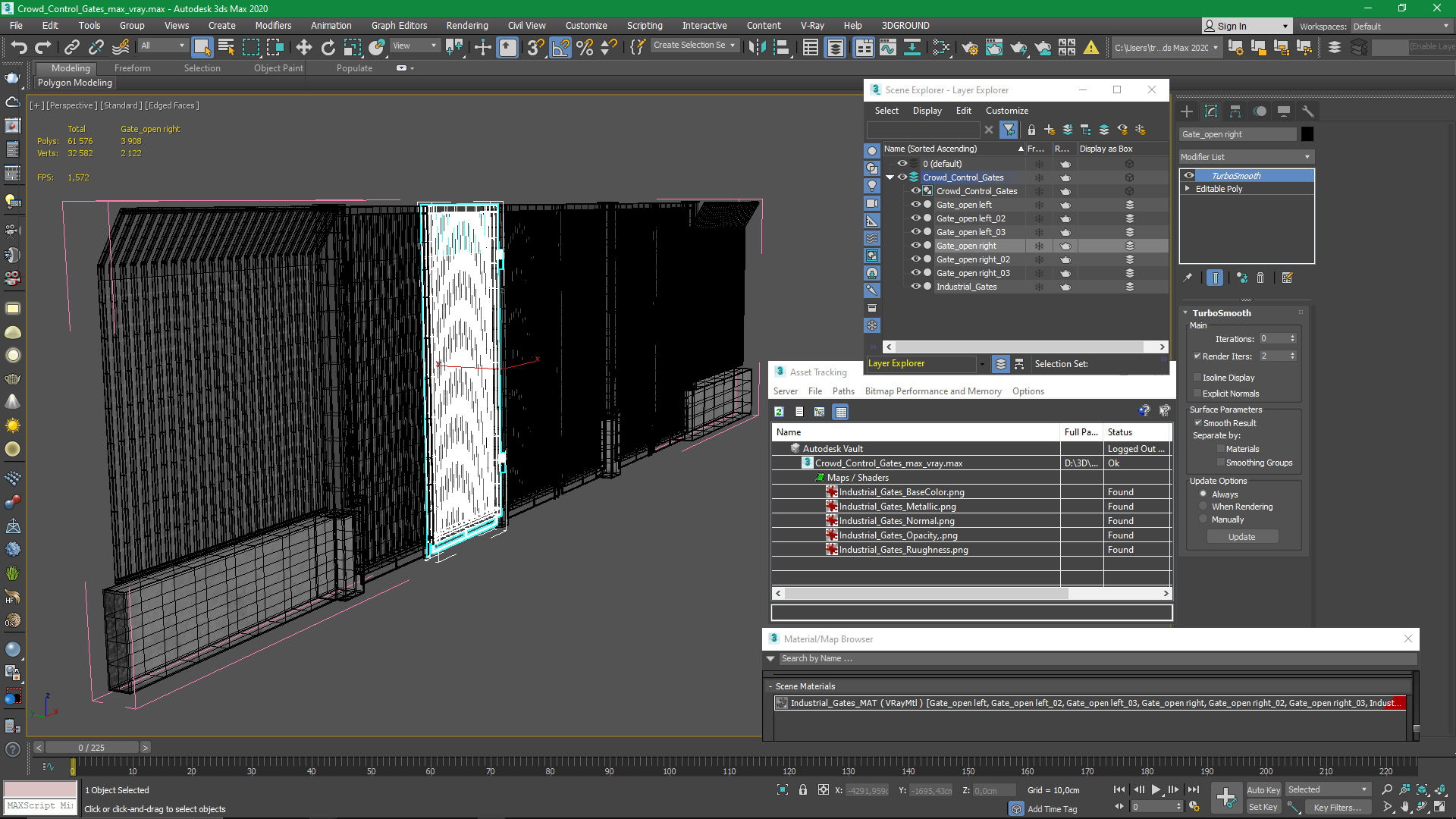 Crowd Control Gates 3D model