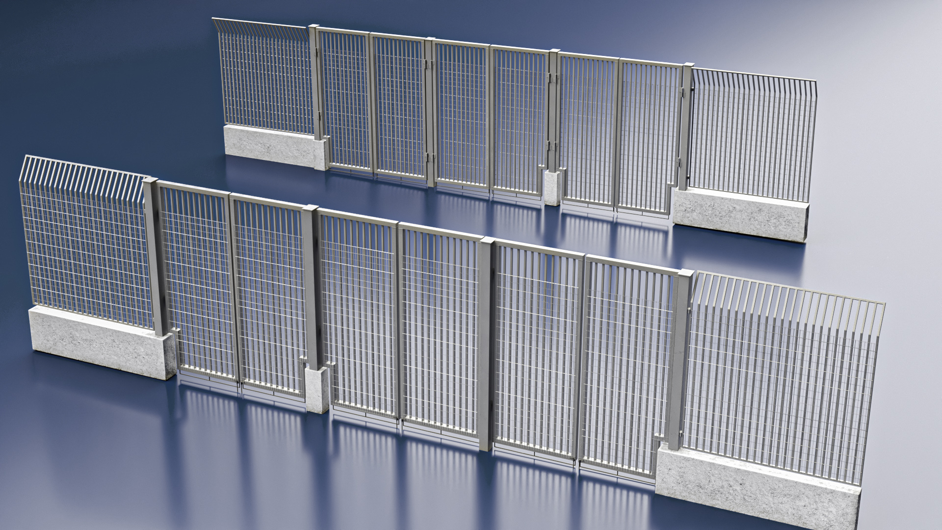 Crowd Control Gates 3D model