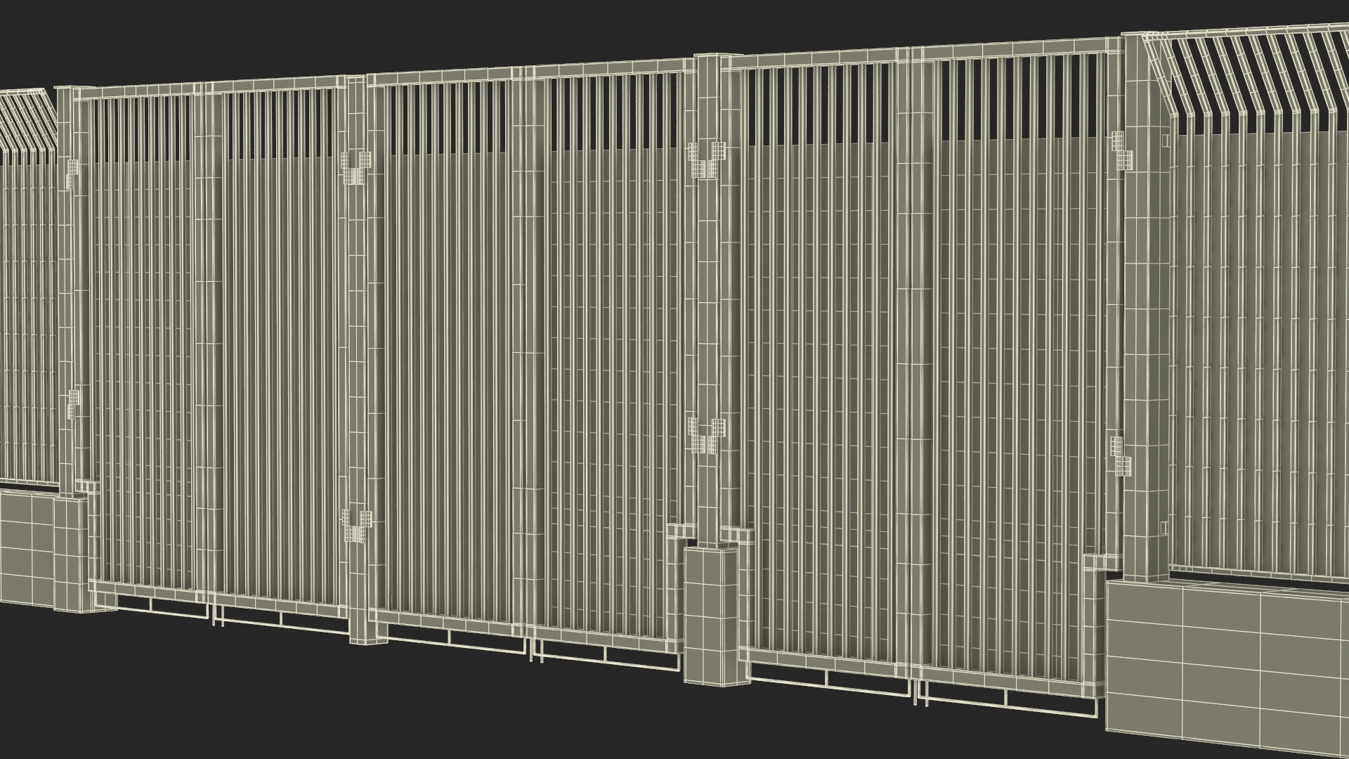 Crowd Control Gates 3D model