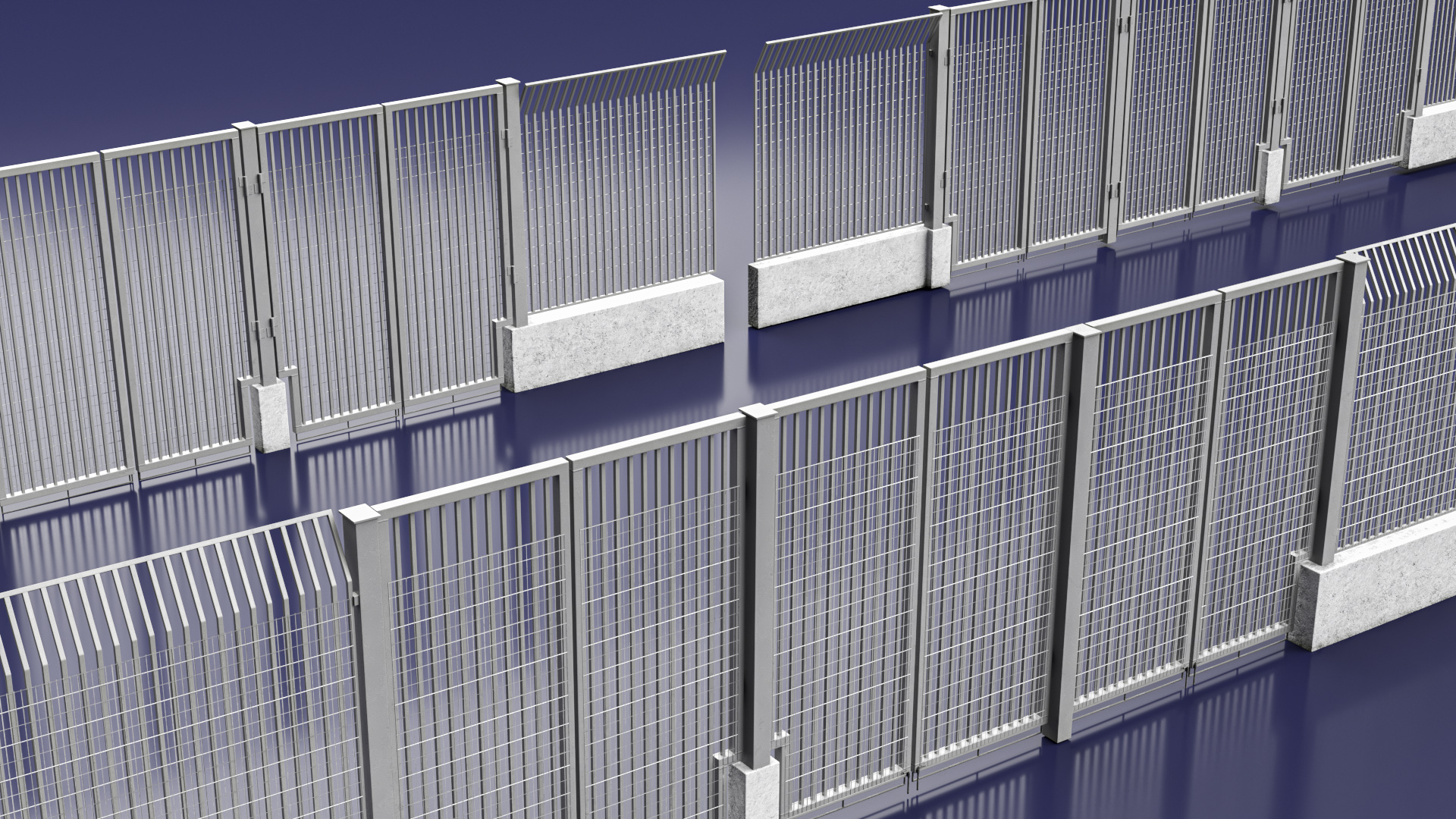 Crowd Control Gates 3D model