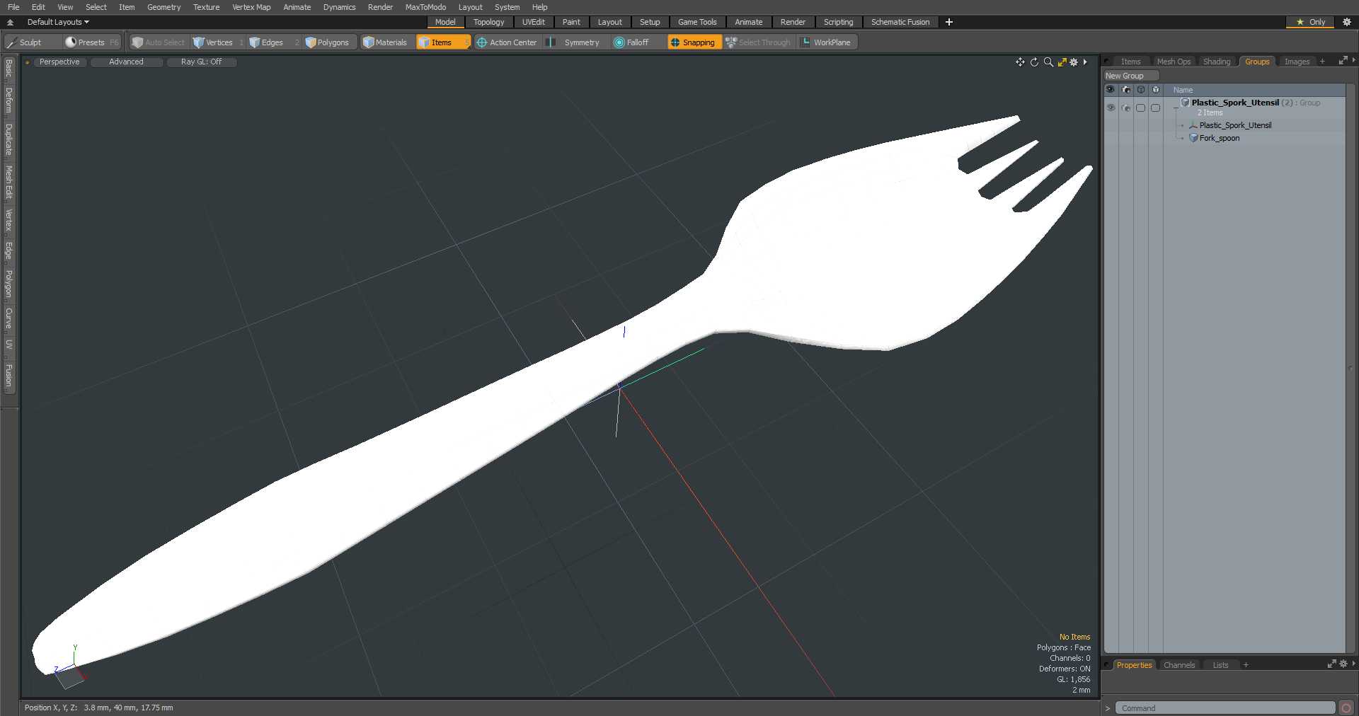 3D Plastic Spork Utensil