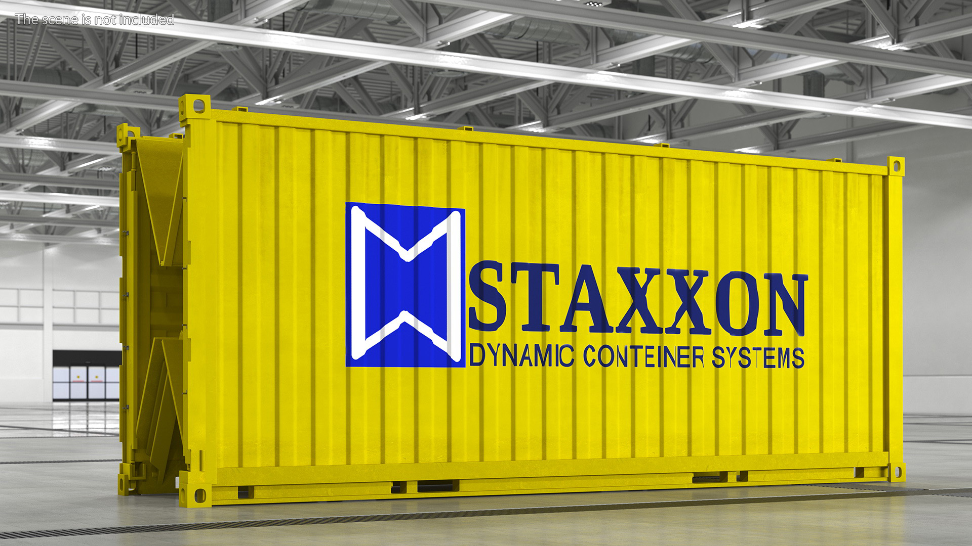 Shipping Container with Foldable Panels 3D model