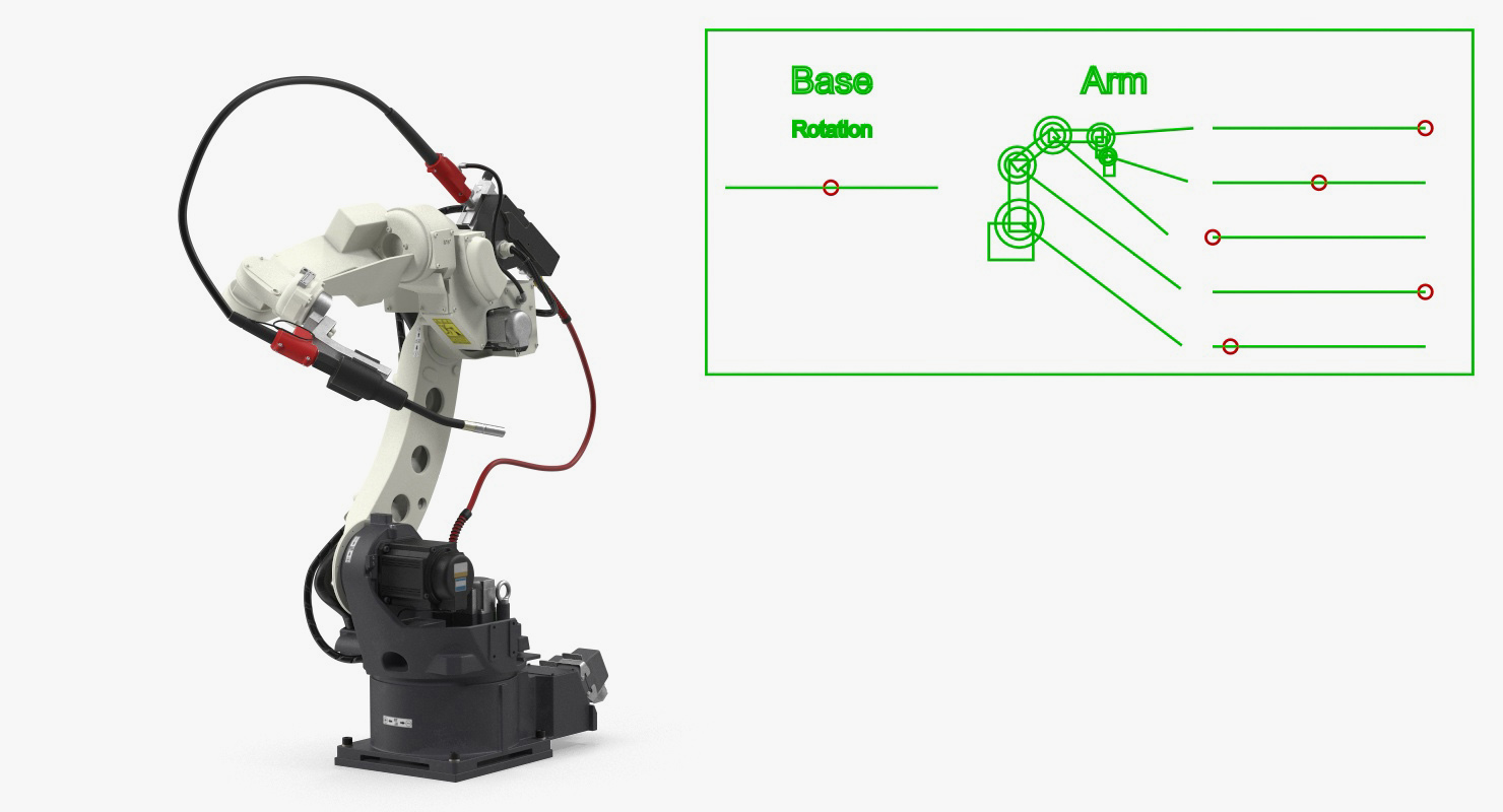 3D model Panasonic TM1400 Welding Robot with Power Supply Rigged