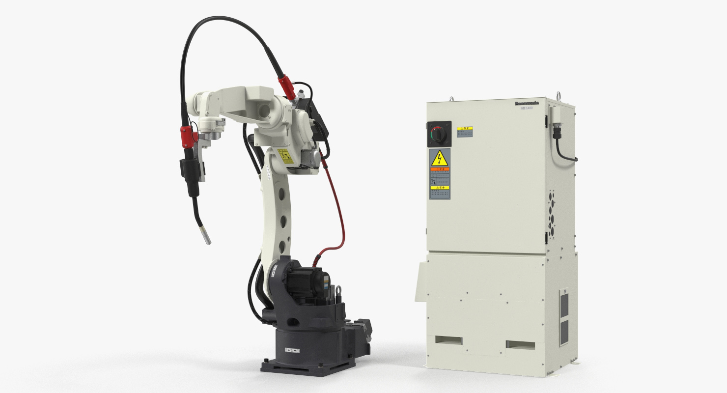 3D model Panasonic TM1400 Welding Robot with Power Supply Rigged