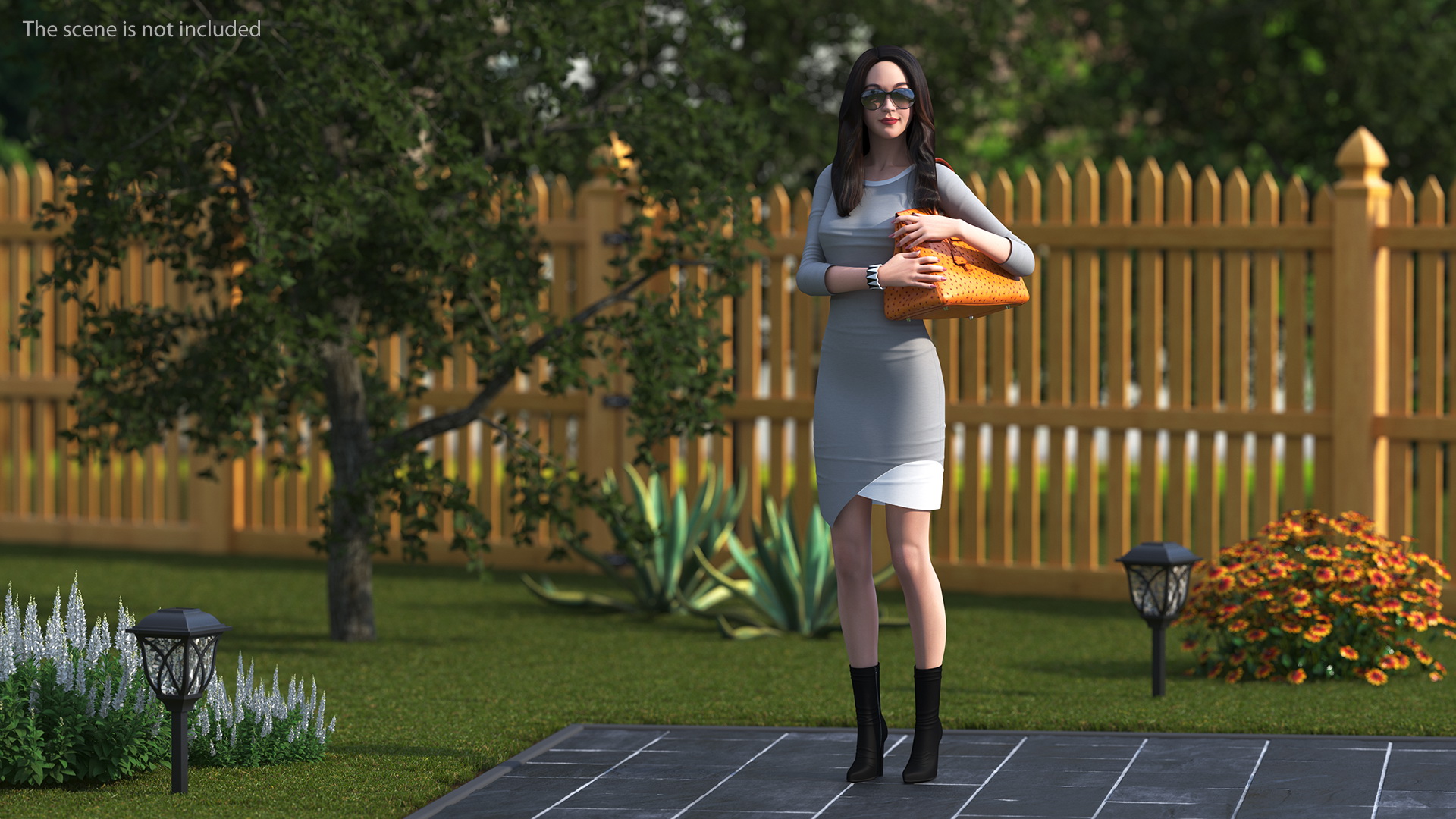 Chinese Woman with Hermes Birkin Bag Ostrich 3D model