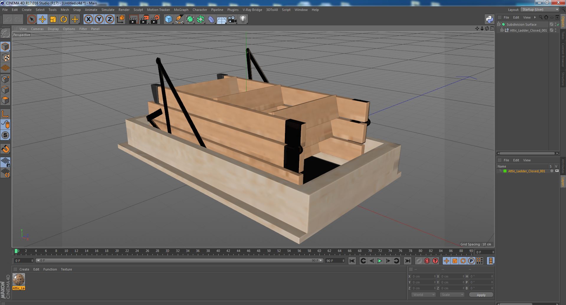 Attic Ladder Closed 3D model