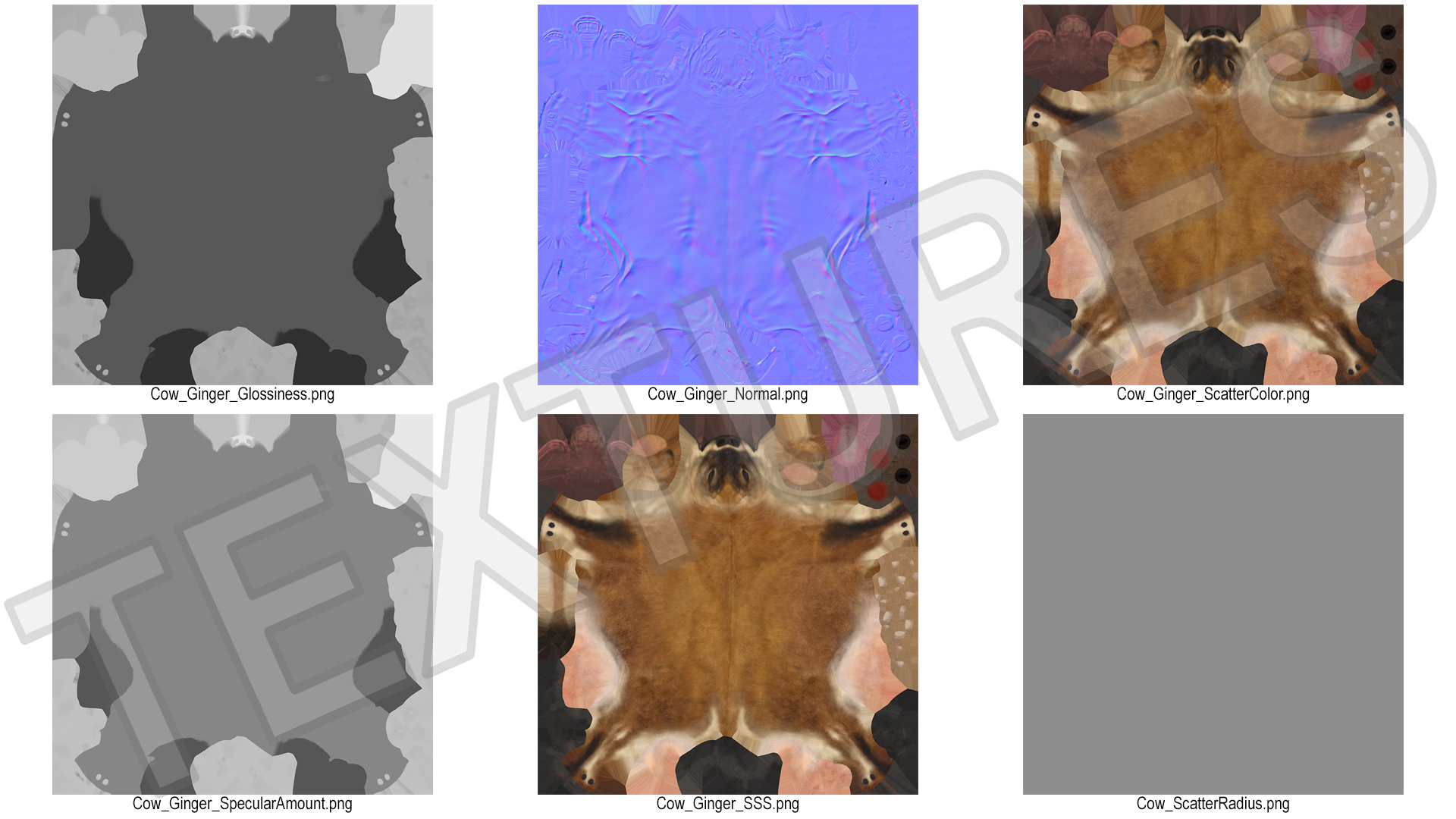 Jersey Dairy Cow Fur Rigged 3D