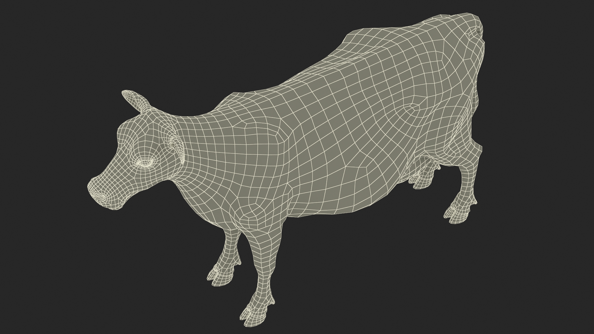 Jersey Dairy Cow Fur Rigged 3D