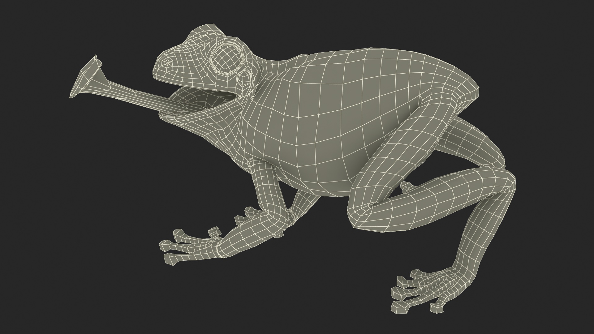 Realistic Australian Green Frog Rigged for Maya 3D