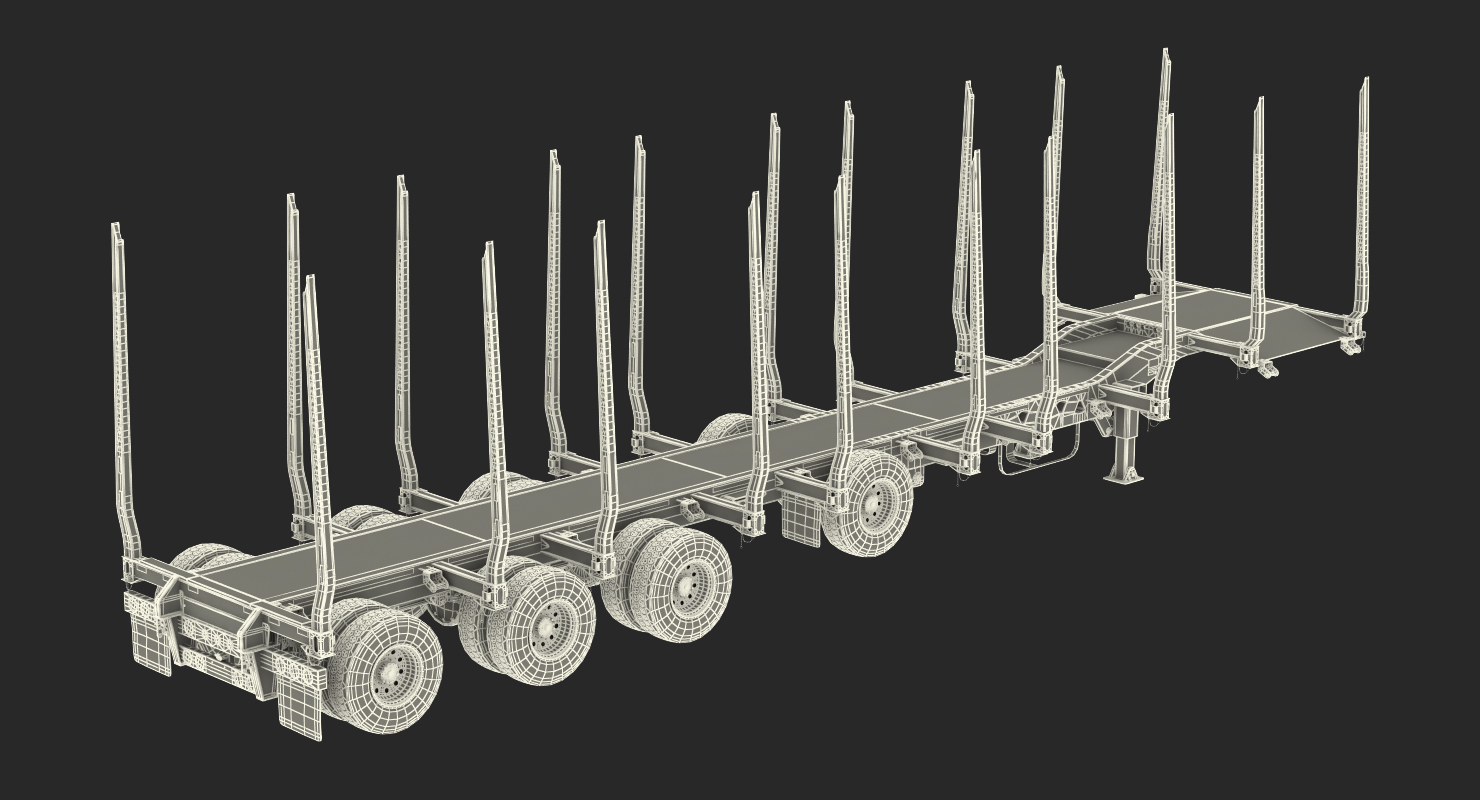 Empty Logging Trailer Manac 3D