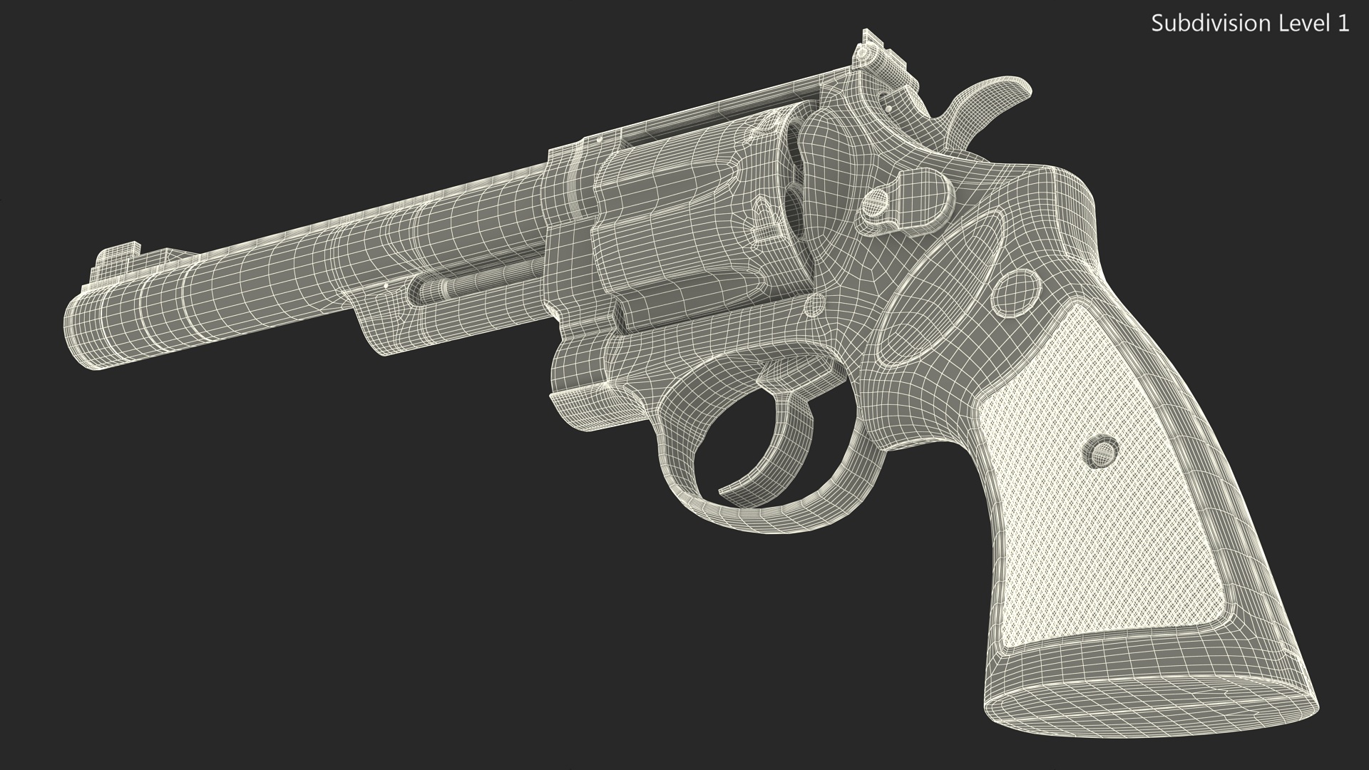 3D Black Revolver Pistol