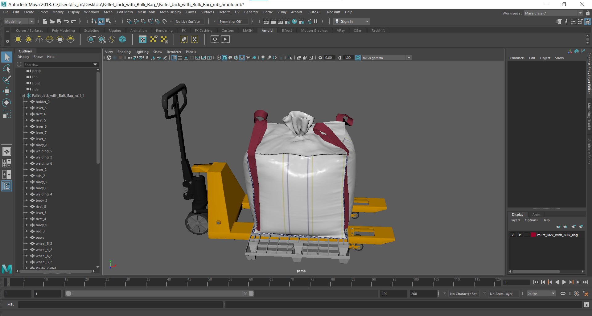 3D model Pallet Jack with Bulk Bag