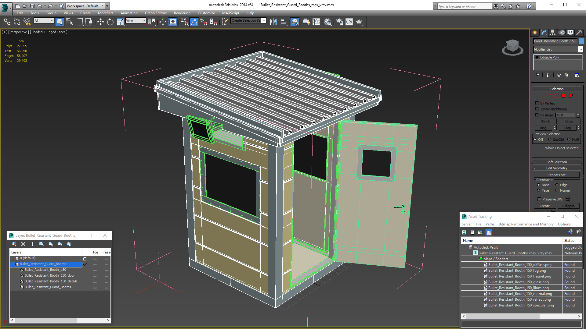 Bullet Resistant Guard Booths 3D model