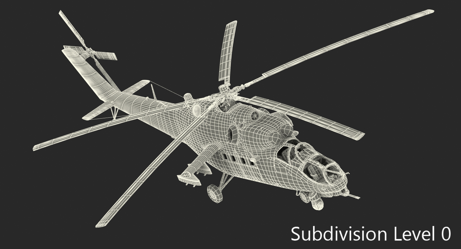 Russian Helicopter Mi 35M Rigged 3D