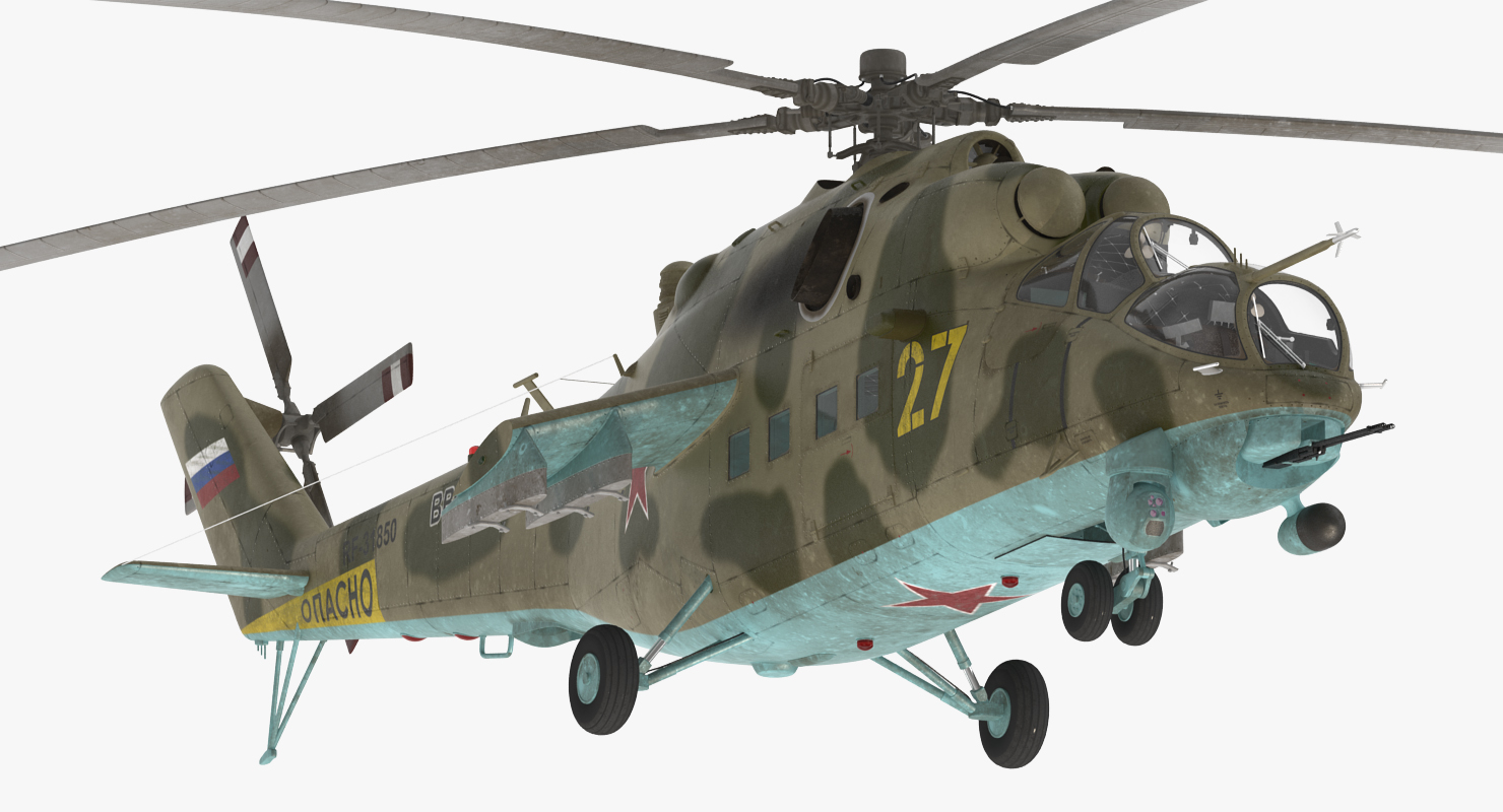 Russian Helicopter Mi 35M Rigged 3D