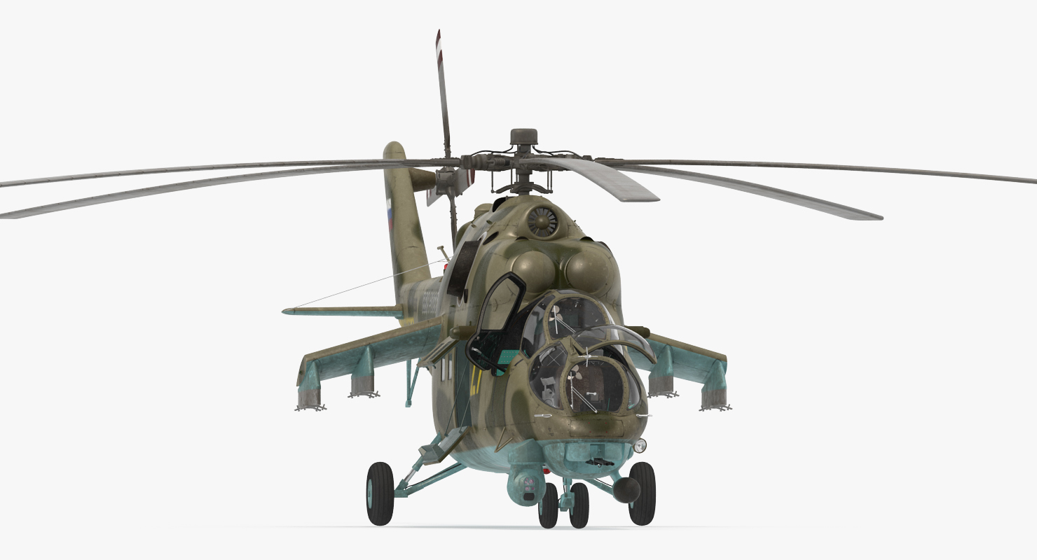 Russian Helicopter Mi 35M Rigged 3D