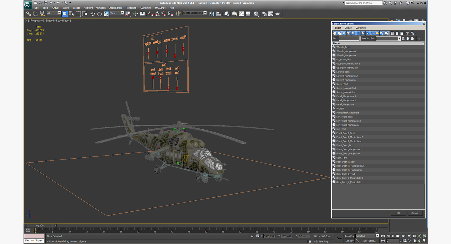 Russian Helicopter Mi 35M Rigged 3D