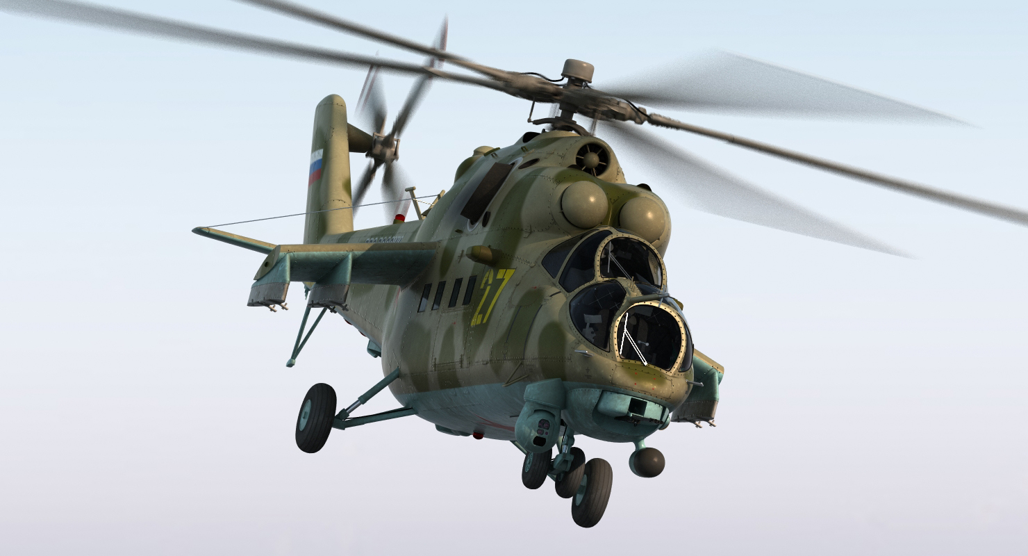 Russian Helicopter Mi 35M Rigged 3D