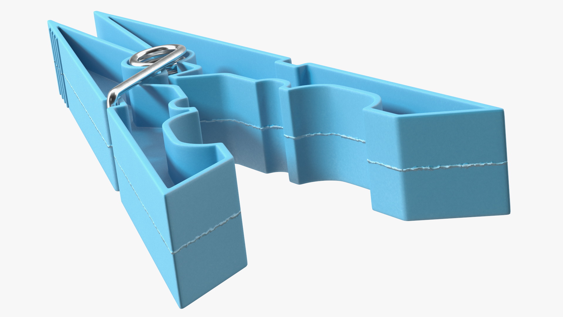 3D Clothespin Blue Pressed model