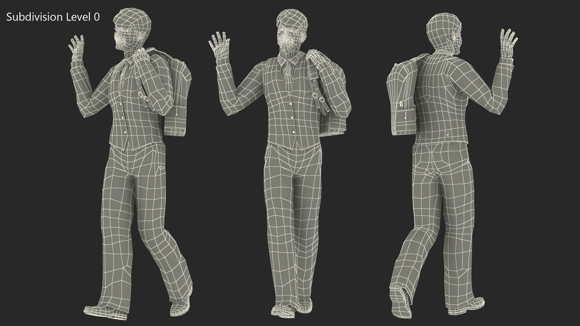 Teenage Boy School Uniform Walking Pose 3D model