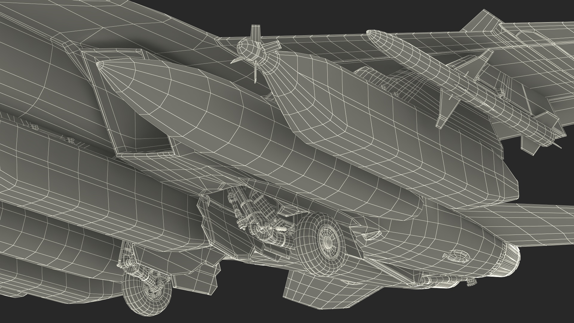 Boeing EA 18G Jet Aircraft Simplified 3D