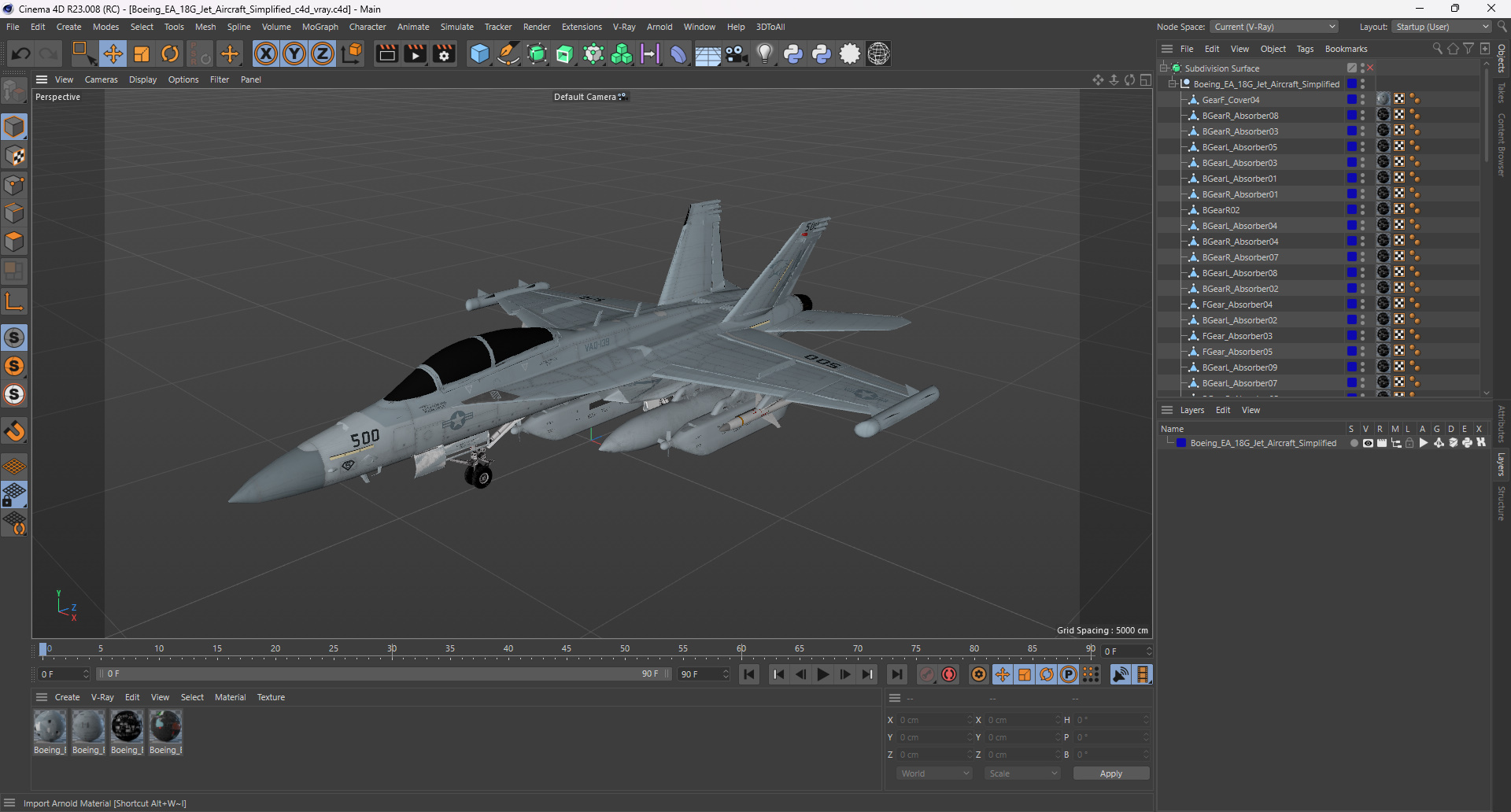 Boeing EA 18G Jet Aircraft Simplified 3D