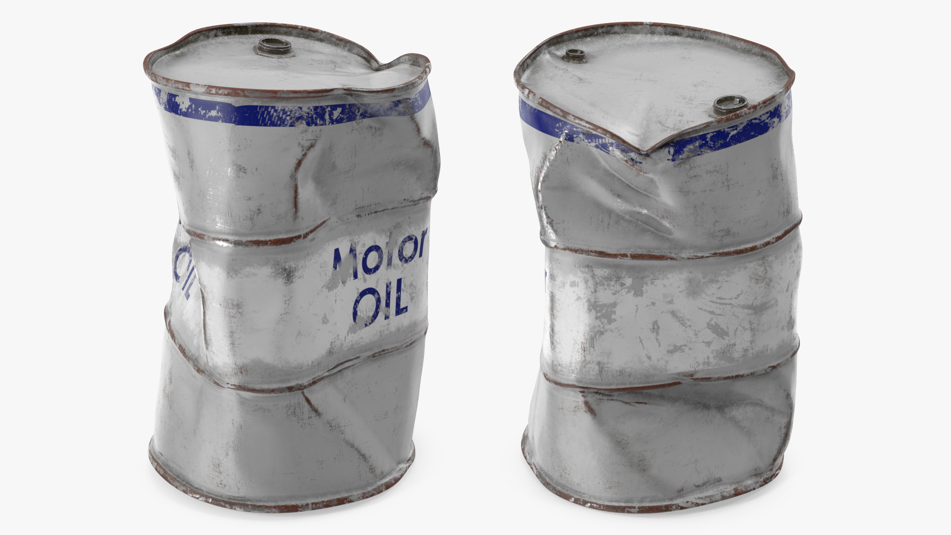 Damaged Motor Oil Barrel 3D model