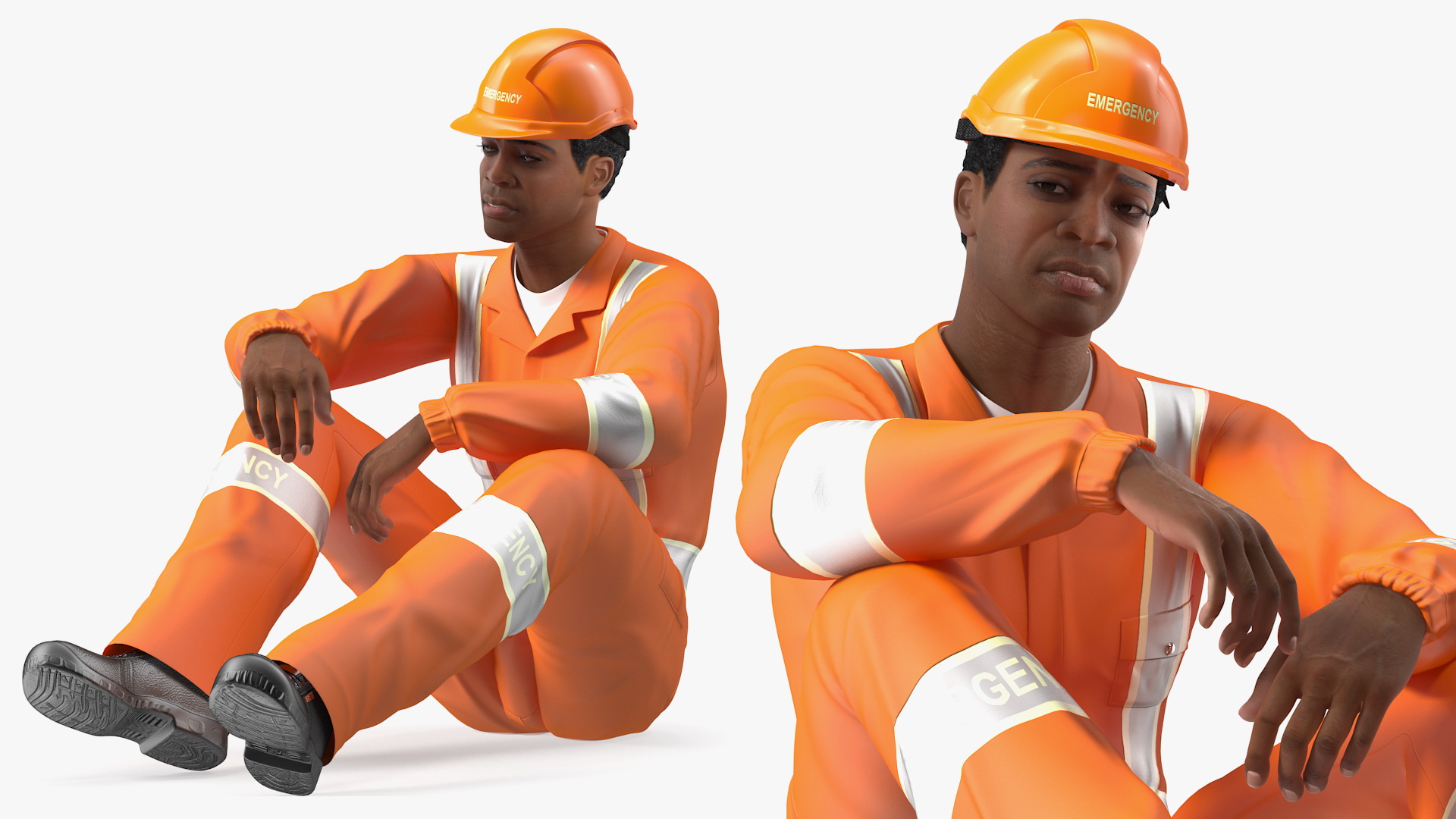 Light Skin Black Male Rescuer 3D model