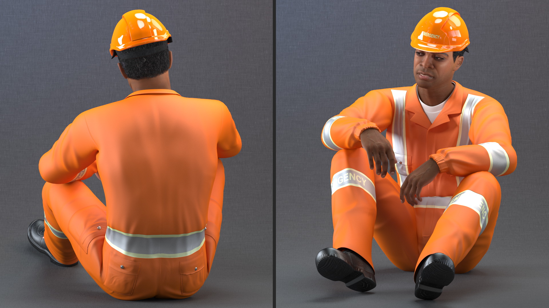 Light Skin Black Male Rescuer 3D model