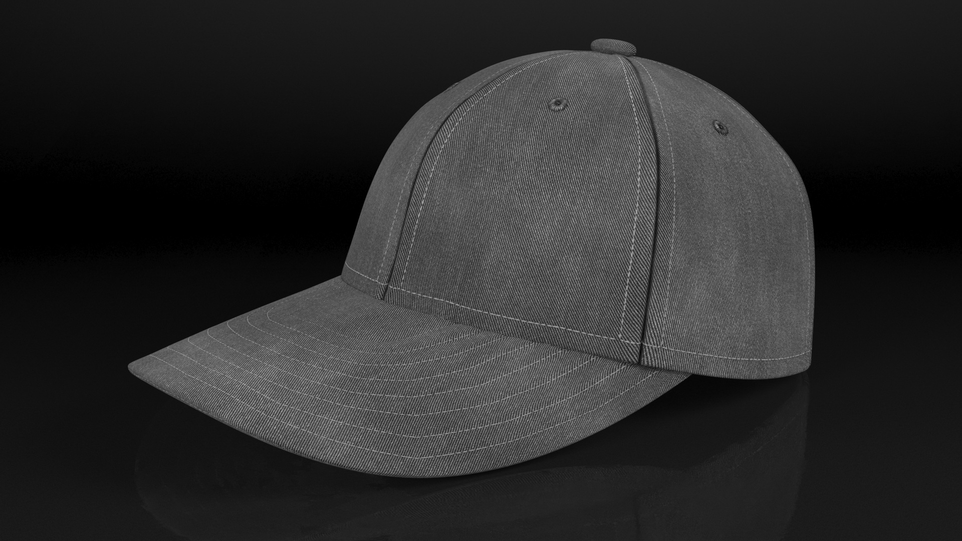 3D Baseball Cap Denim Grey model