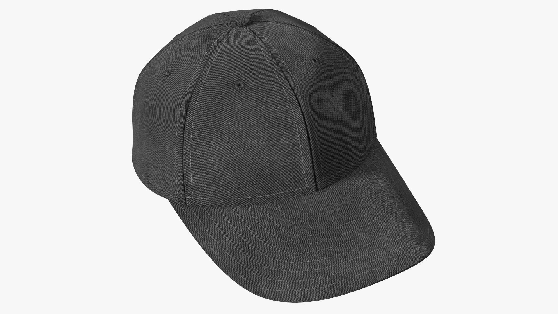 3D Baseball Cap Denim Grey model