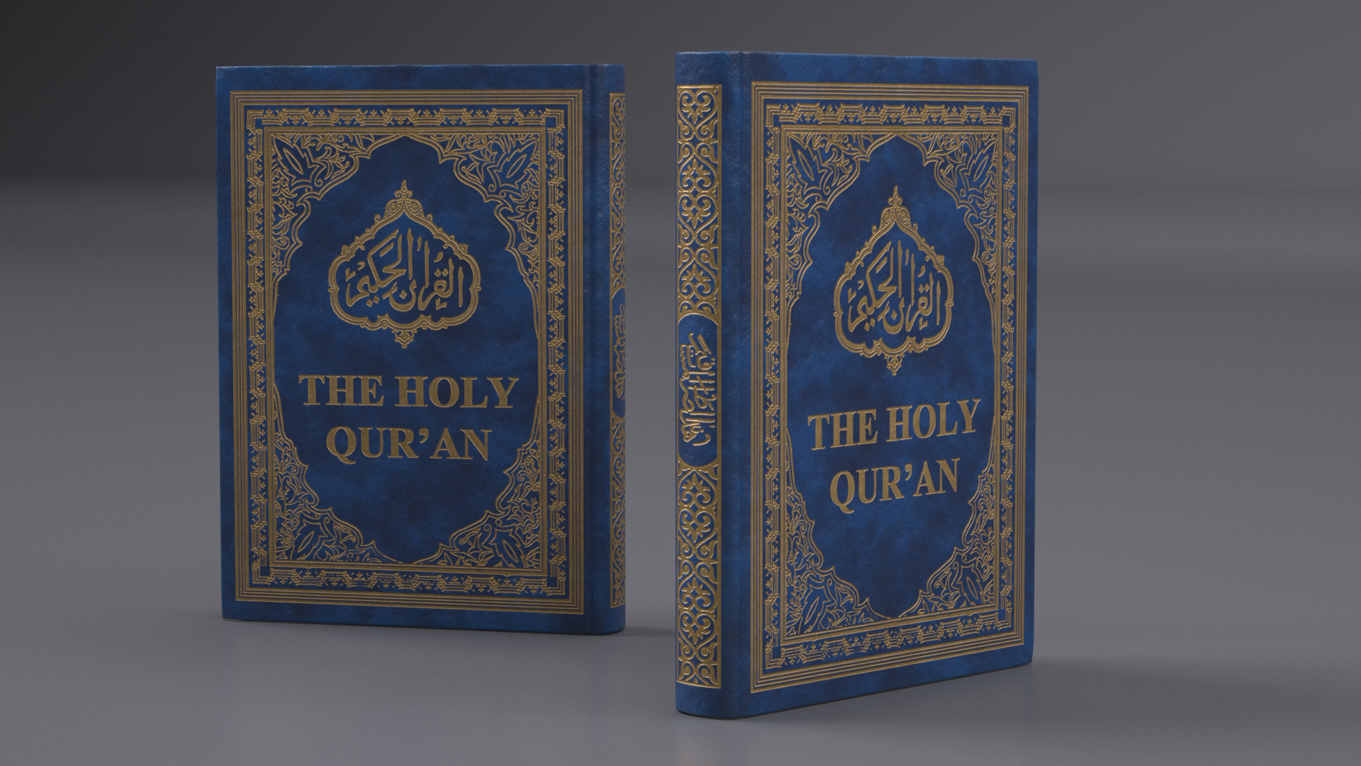 Holy Quran Blue Closed 3D