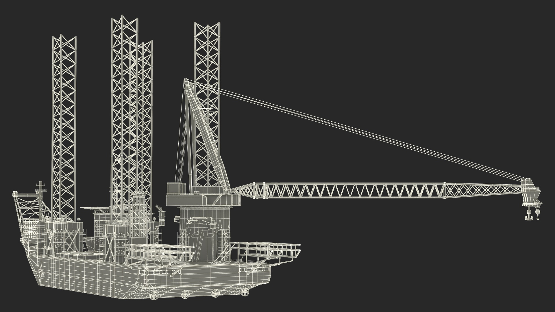 Voltaire Jack Up Installation Vessel with Wind Turbine 3D model