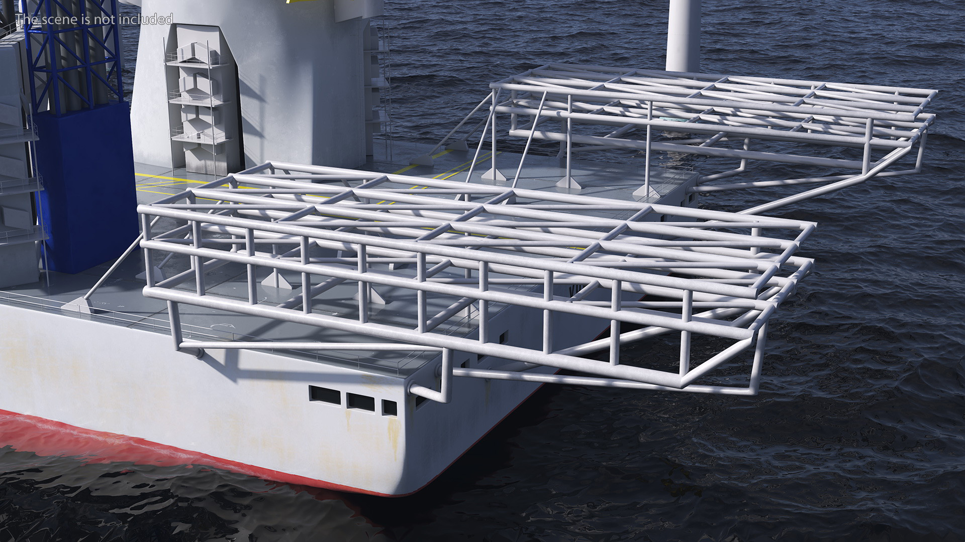 Voltaire Jack Up Installation Vessel with Wind Turbine 3D model